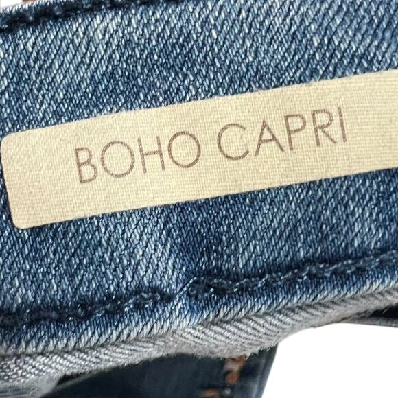 Vintage America Blues Boho Capri Embroidered Floral Jeans Size 8/29 - Picture 5 of 9